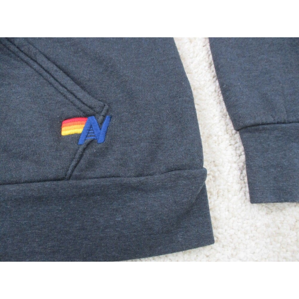 Aviator Nation 5 Stripe Hoodie Mens Large L Full Zip Fleece Blue Rainbow USA - Picture 7 of 16